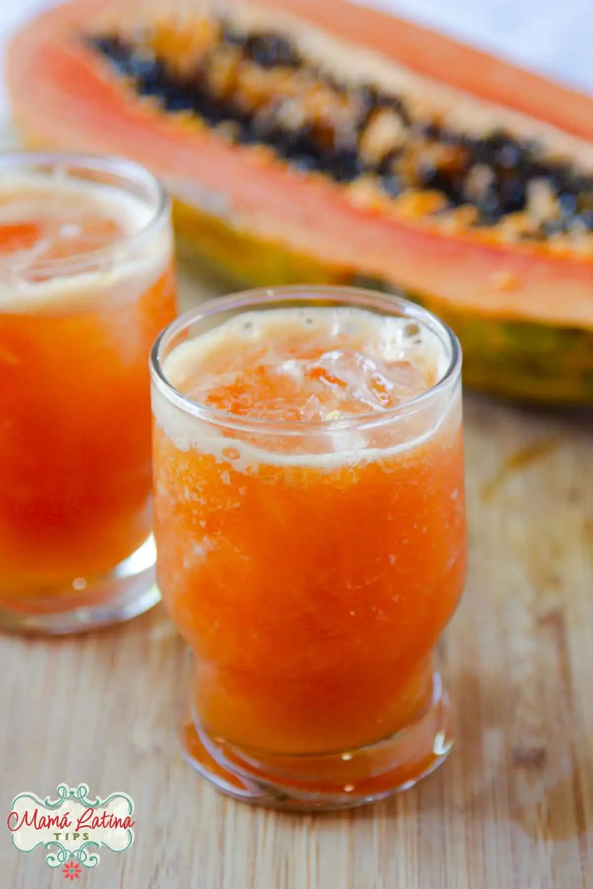 Vaso de jugo de papaya